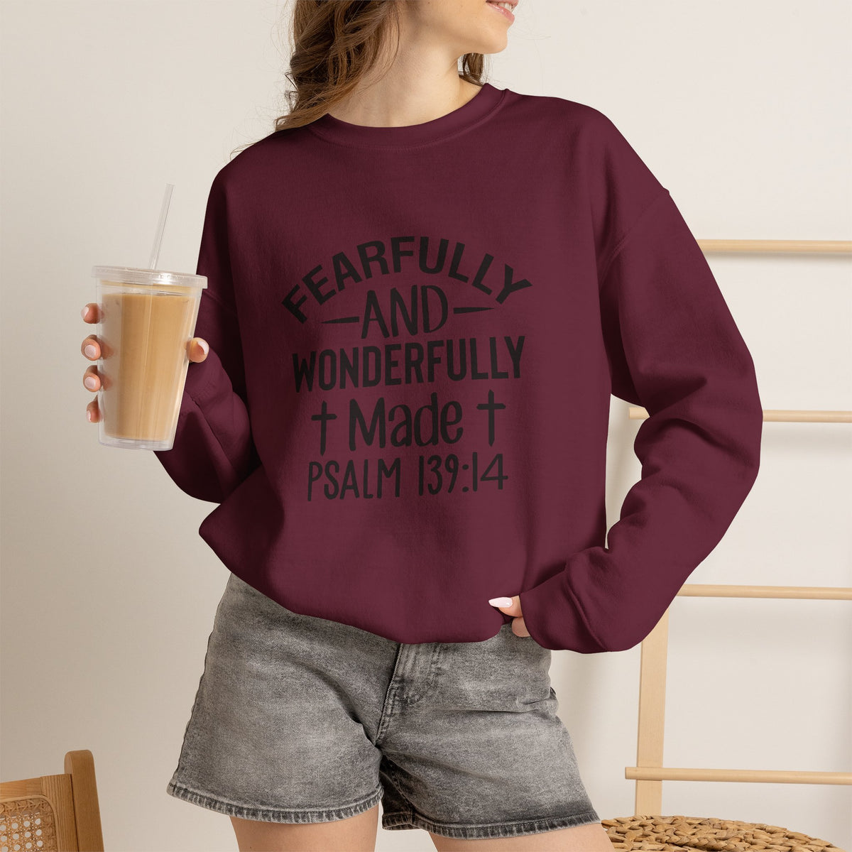 Faith Crewneck Sweatshirt — “Fearfully and Wonderfully Made” Psalm 139:14