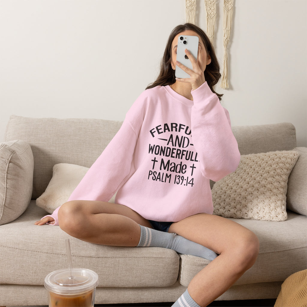 Faith Crewneck Sweatshirt — “Fearfully and Wonderfully Made” Psalm 139:14