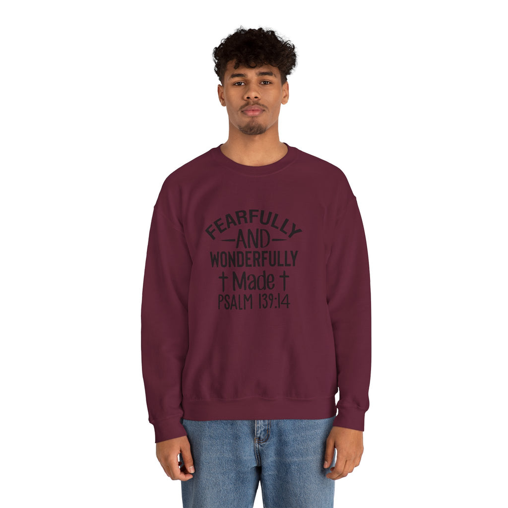Faith Crewneck Sweatshirt — “Fearfully and Wonderfully Made” Psalm 139:14