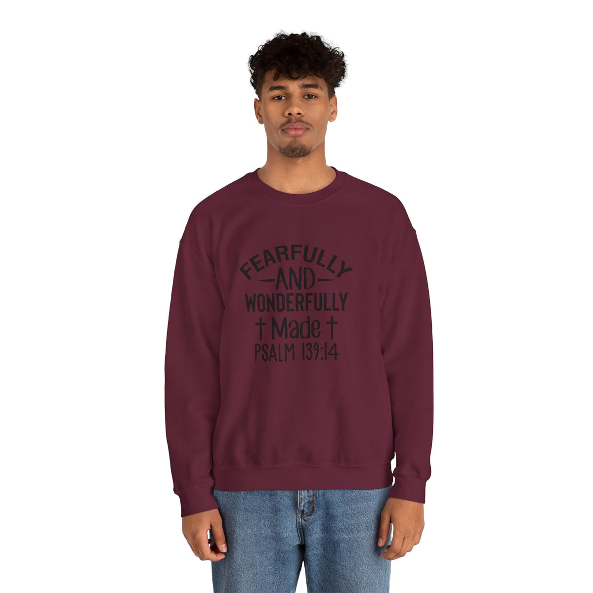 Faith Crewneck Sweatshirt — “Fearfully and Wonderfully Made” Psalm 139:14