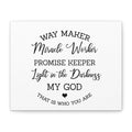 Way Maker Faith Canvas - 'Way Maker, Miracle Worker...' Stretched Wall Art