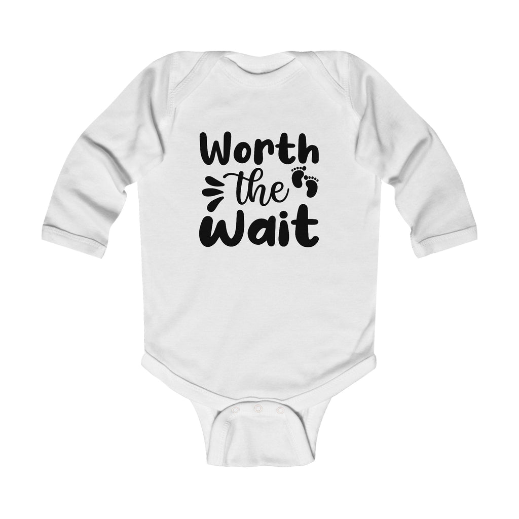 Worth the Wait Infant Bodysuit — Cute Newborn Announcement Onesie