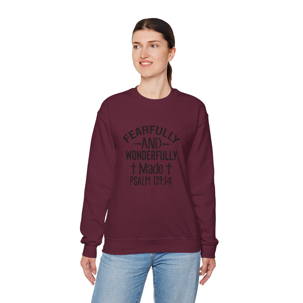 Faith Crewneck Sweatshirt — “Fearfully and Wonderfully Made” Psalm 139:14
