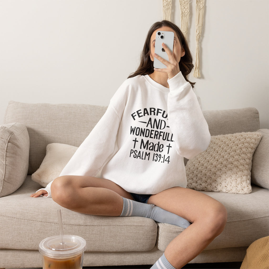 Faith Crewneck Sweatshirt — “Fearfully and Wonderfully Made” Psalm 139:14