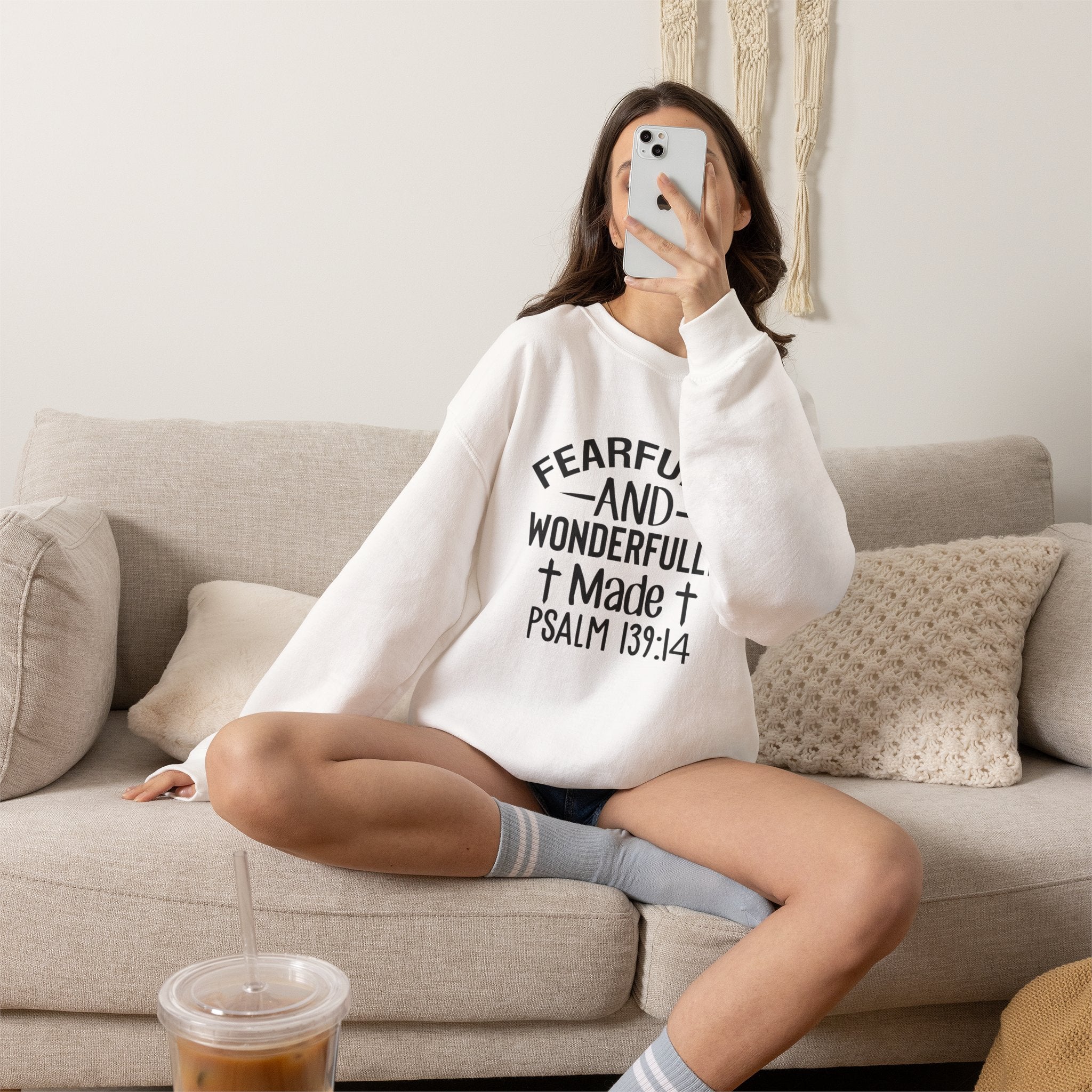Faith Crewneck Sweatshirt — “Fearfully and Wonderfully Made” Psalm 139:14