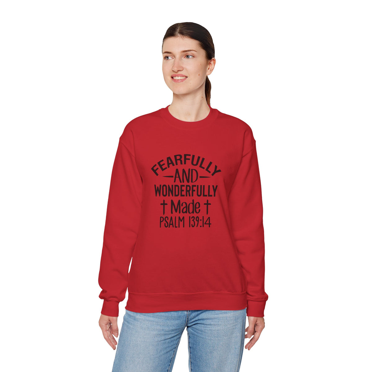 Faith Crewneck Sweatshirt — “Fearfully and Wonderfully Made” Psalm 139:14
