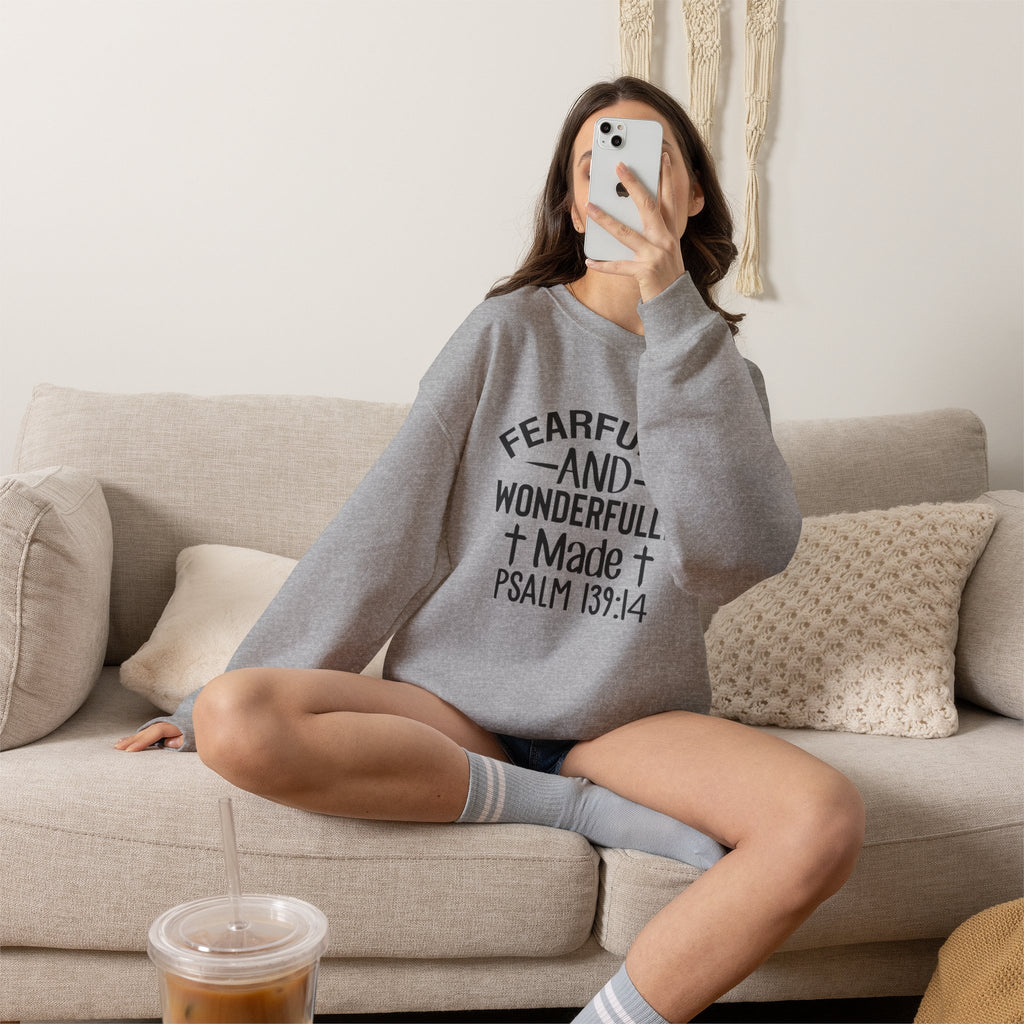 Faith Crewneck Sweatshirt — “Fearfully and Wonderfully Made” Psalm 139:14