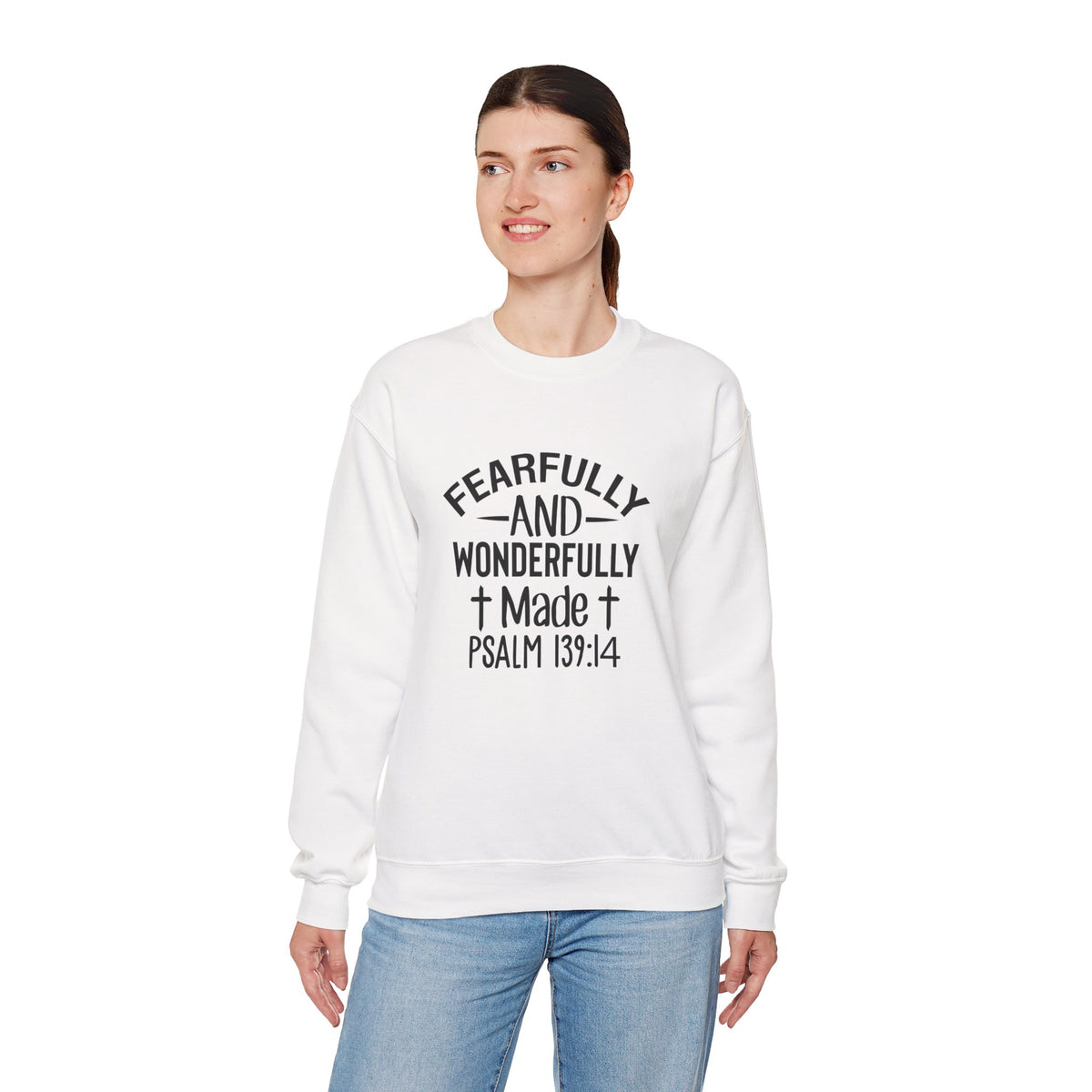 Faith Crewneck Sweatshirt — “Fearfully and Wonderfully Made” Psalm 139:14