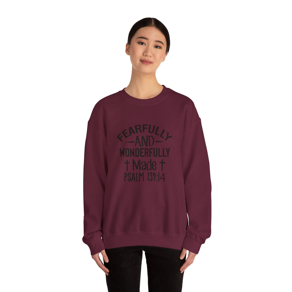 Faith Crewneck Sweatshirt — “Fearfully and Wonderfully Made” Psalm 139:14