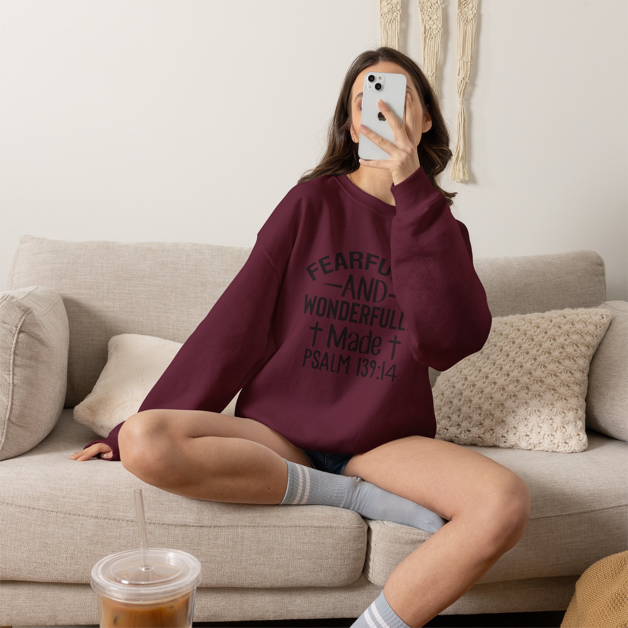 Faith Crewneck Sweatshirt — “Fearfully and Wonderfully Made” Psalm 139:14
