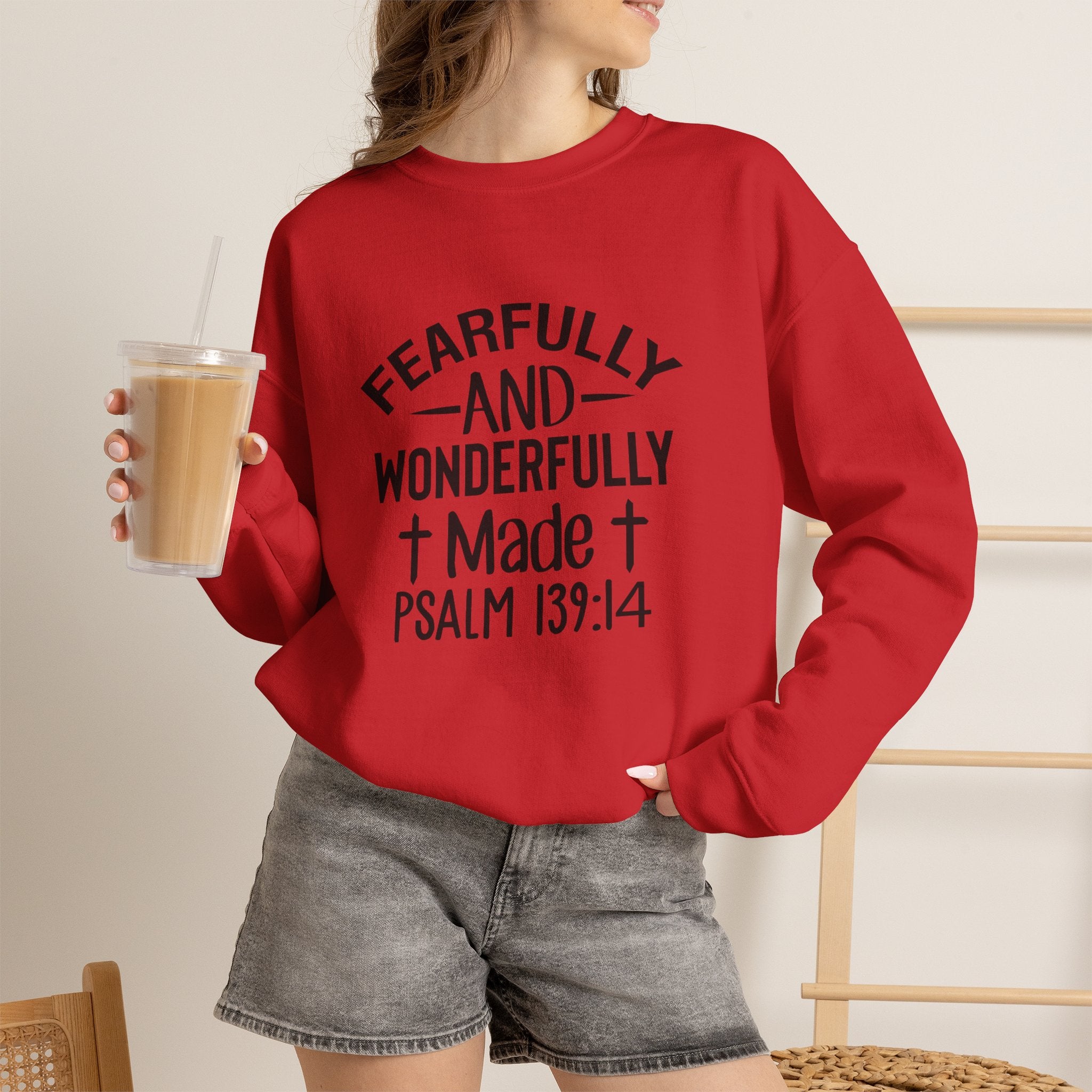 Faith Crewneck Sweatshirt — “Fearfully and Wonderfully Made” Psalm 139:14