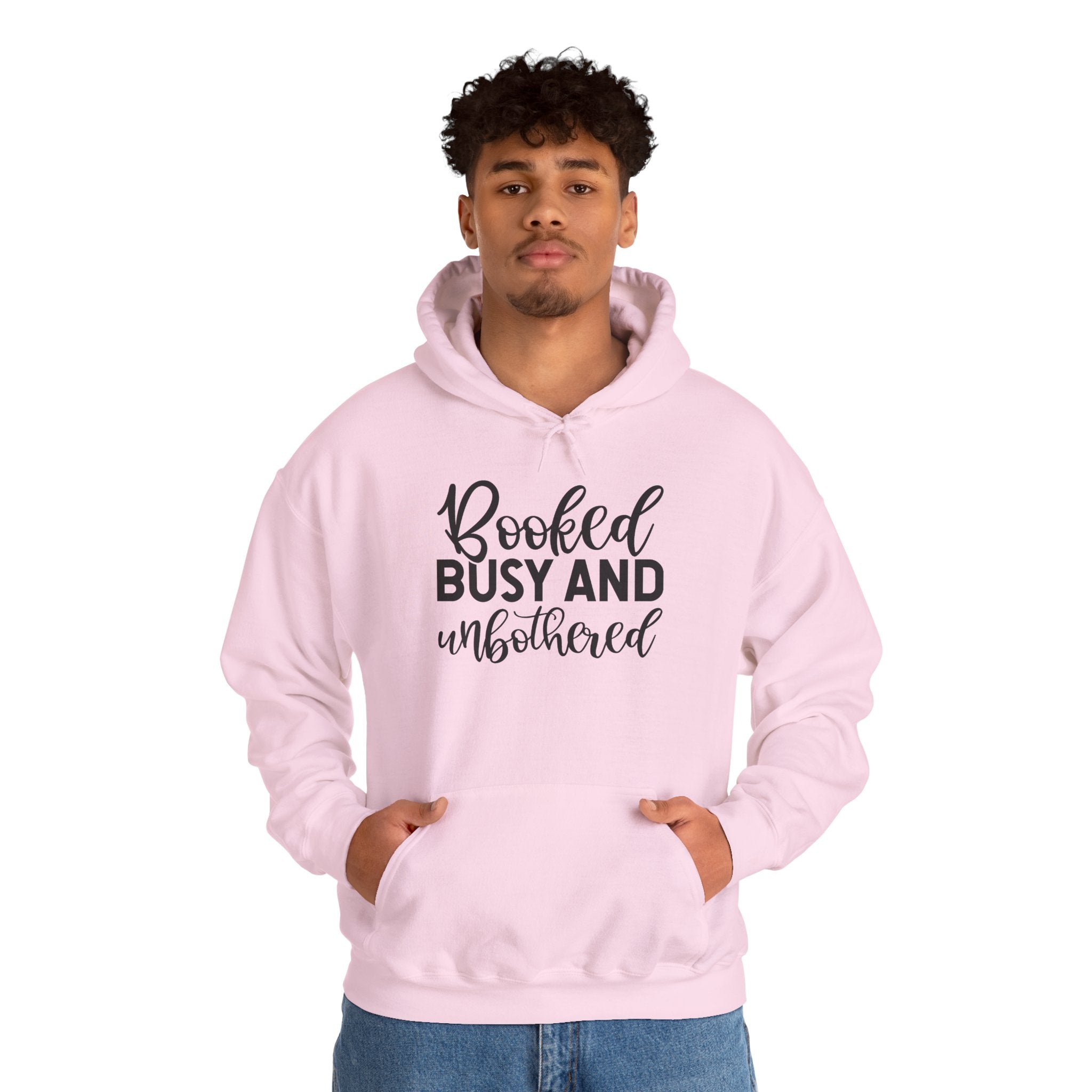 Booked, Busy and Unbothered Hoodie — Cozy Reading Lover Pullover