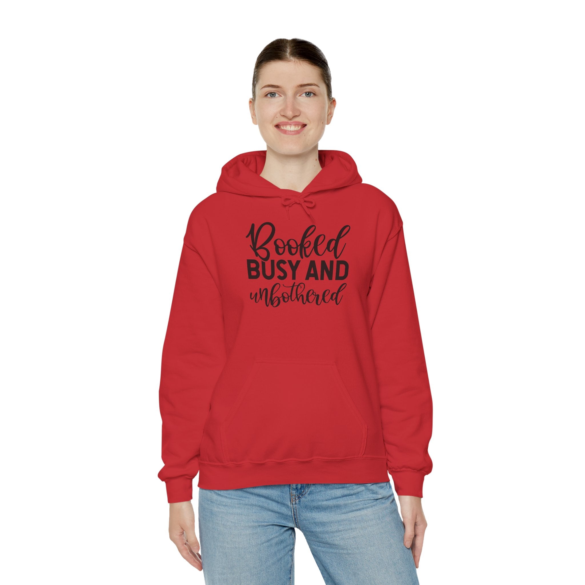 Booked, Busy and Unbothered Hoodie — Cozy Reading Lover Pullover