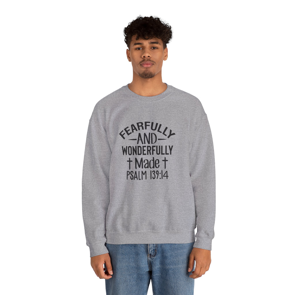 Faith Crewneck Sweatshirt — “Fearfully and Wonderfully Made” Psalm 139:14