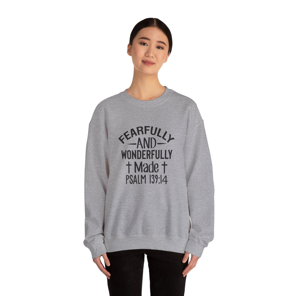 Faith Crewneck Sweatshirt — “Fearfully and Wonderfully Made” Psalm 139:14