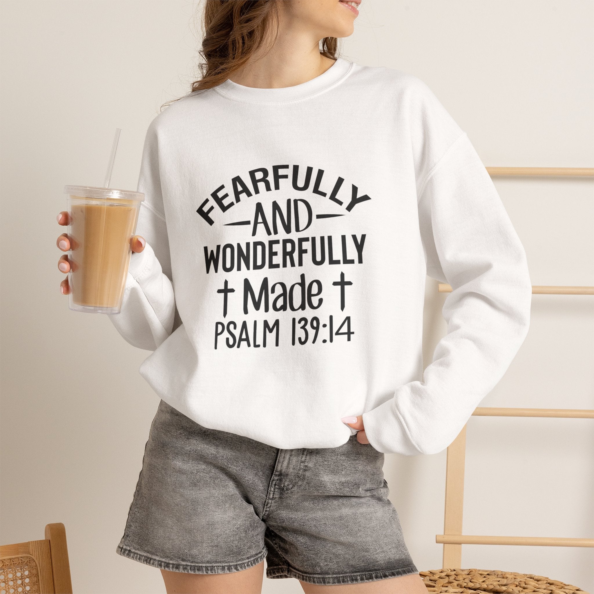Faith Crewneck Sweatshirt — “Fearfully and Wonderfully Made” Psalm 139:14