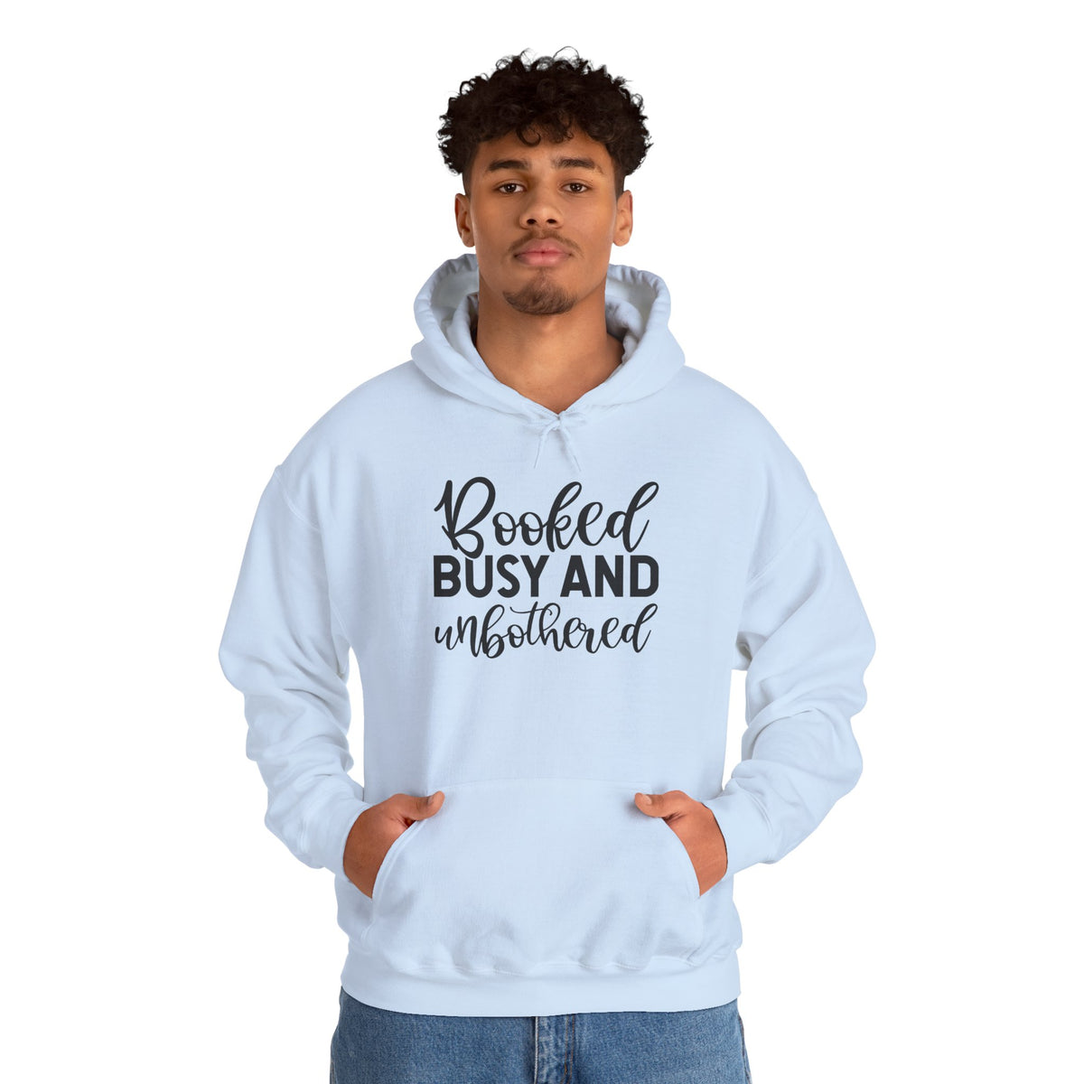 Booked, Busy and Unbothered Hoodie — Cozy Reading Lover Pullover