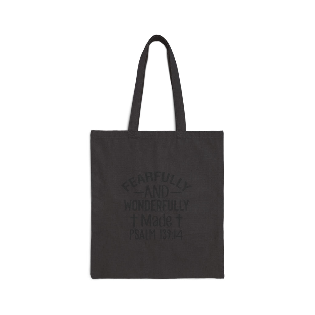 Tote Bag — "Fearfully and Wonderfully Made" Psalm 139:14 Canvas Tote