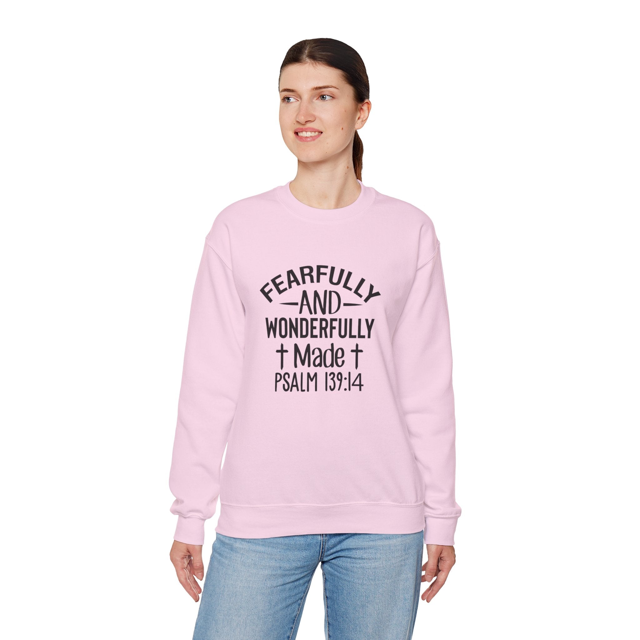 Faith Crewneck Sweatshirt — “Fearfully and Wonderfully Made” Psalm 139:14
