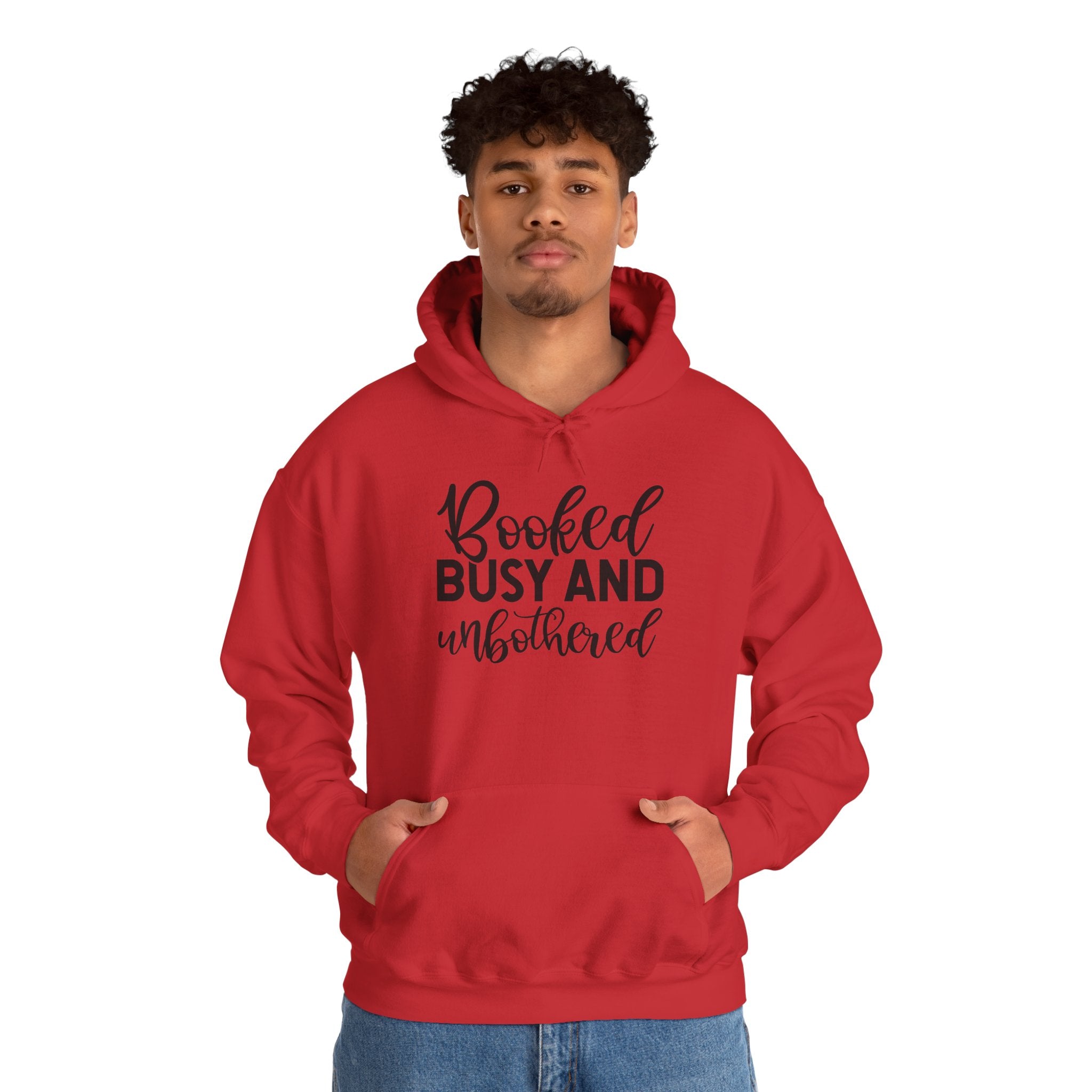 Booked, Busy and Unbothered Hoodie — Cozy Reading Lover Pullover