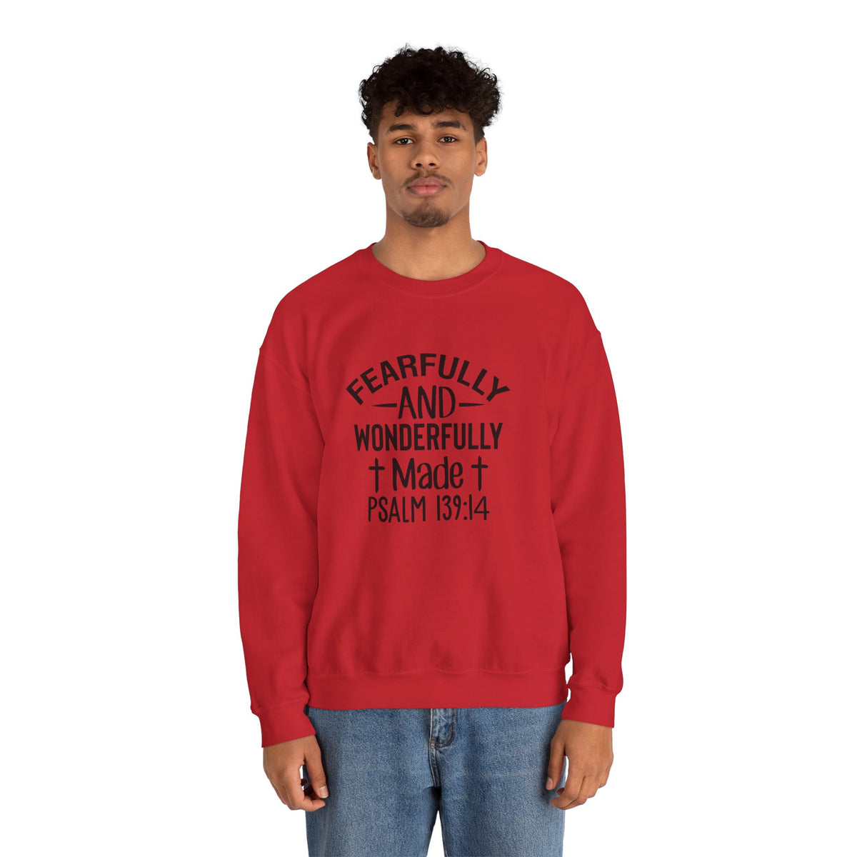 Faith Crewneck Sweatshirt — “Fearfully and Wonderfully Made” Psalm 139:14