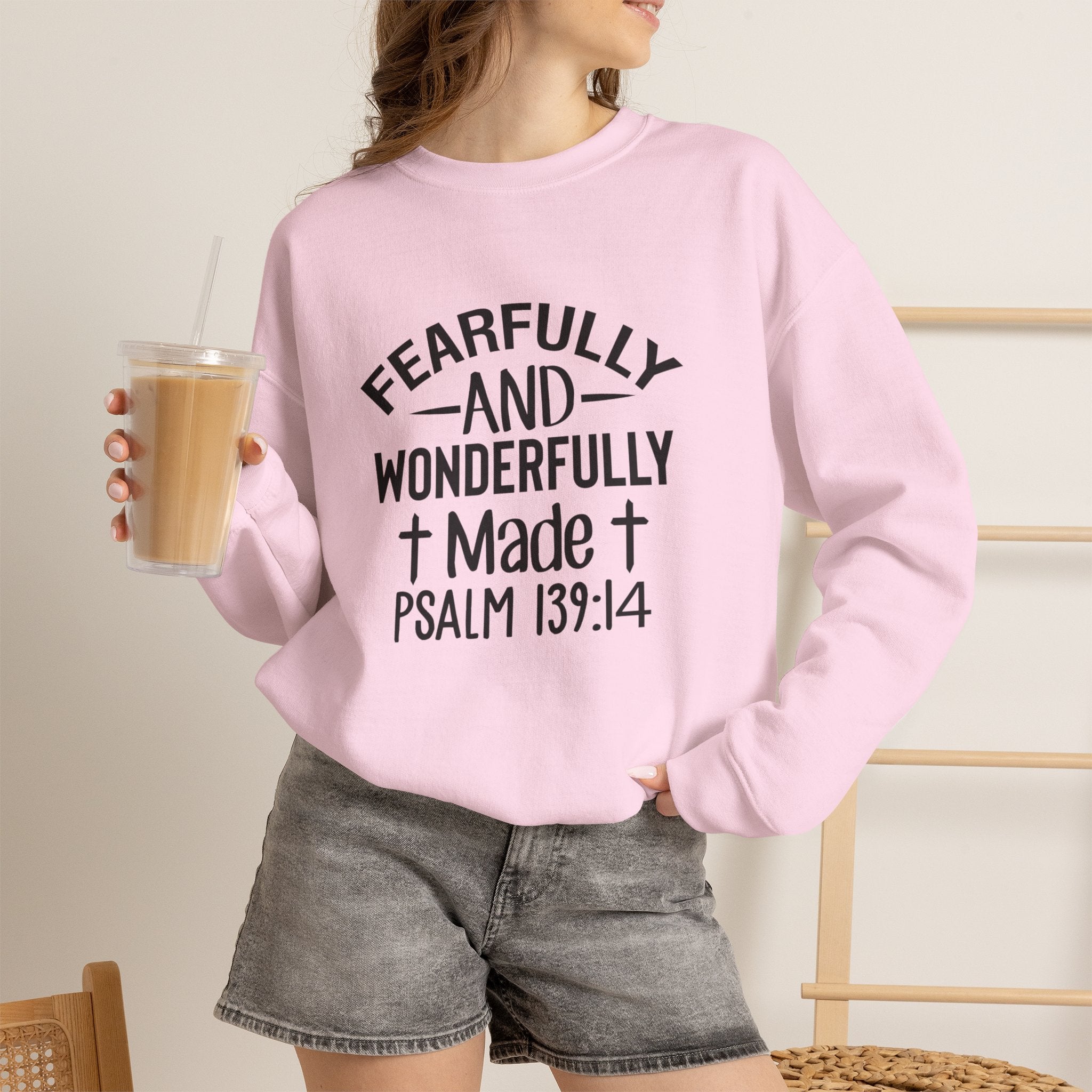 Faith Crewneck Sweatshirt — “Fearfully and Wonderfully Made” Psalm 139:14