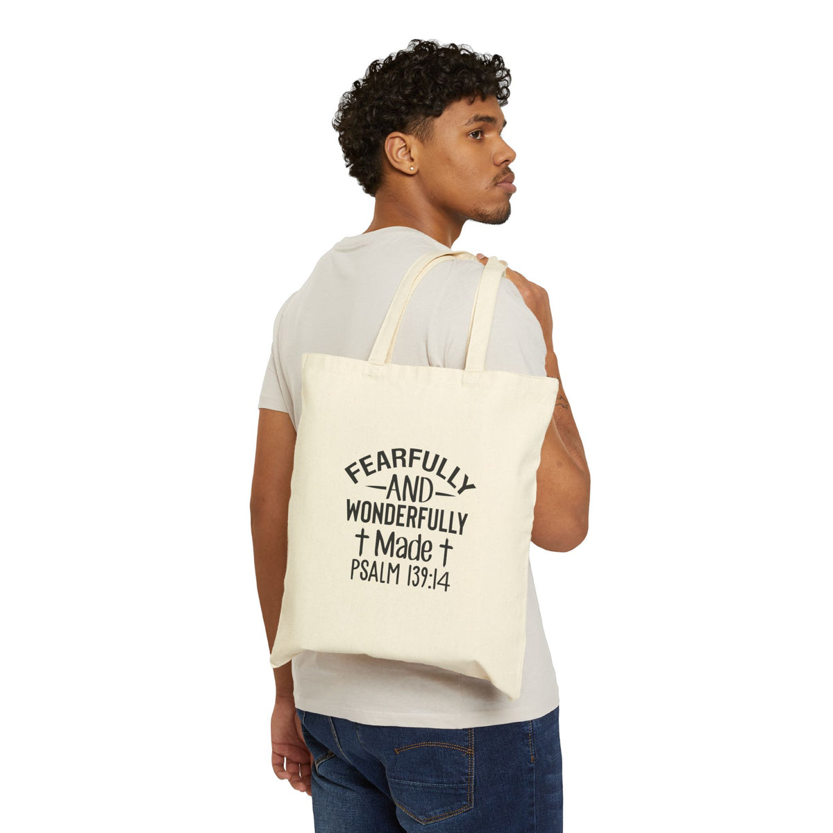 Tote Bag — "Fearfully and Wonderfully Made" Psalm 139:14 Canvas Tote