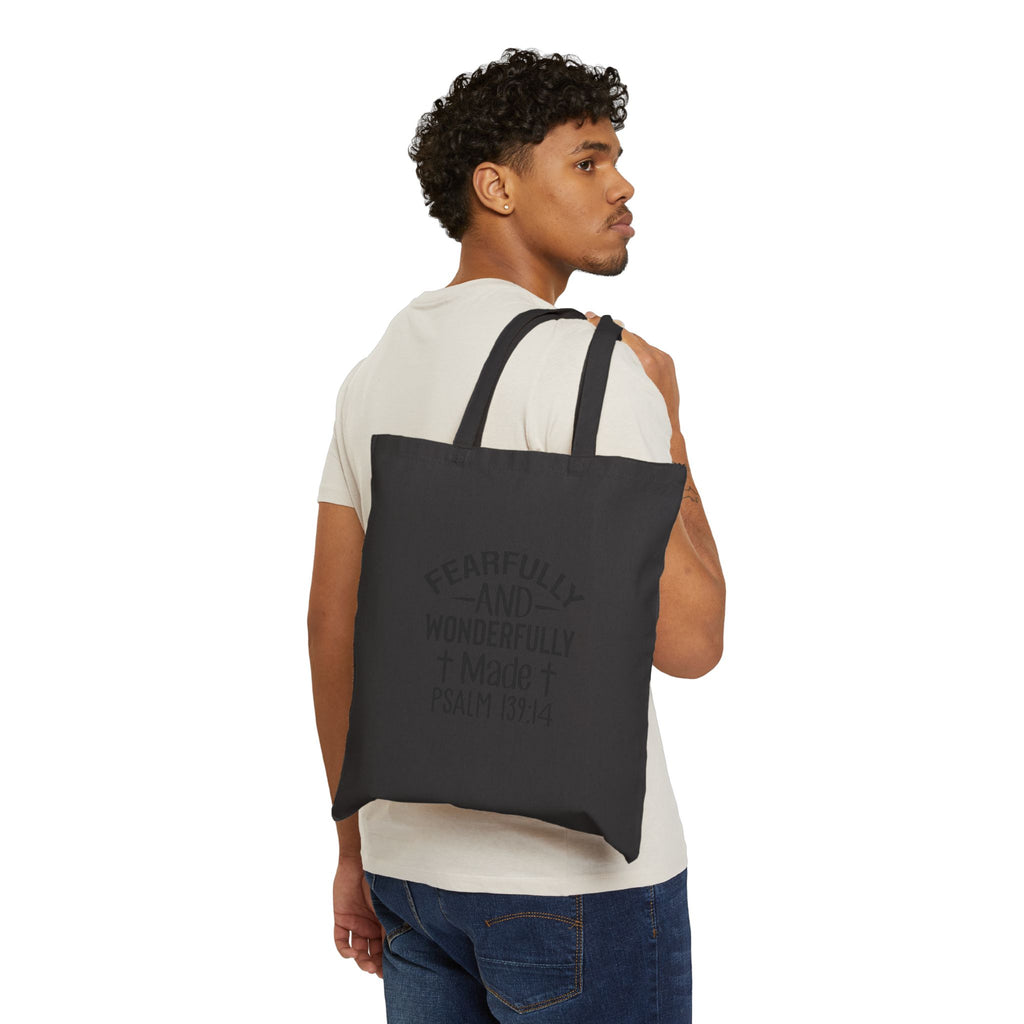 Tote Bag — "Fearfully and Wonderfully Made" Psalm 139:14 Canvas Tote